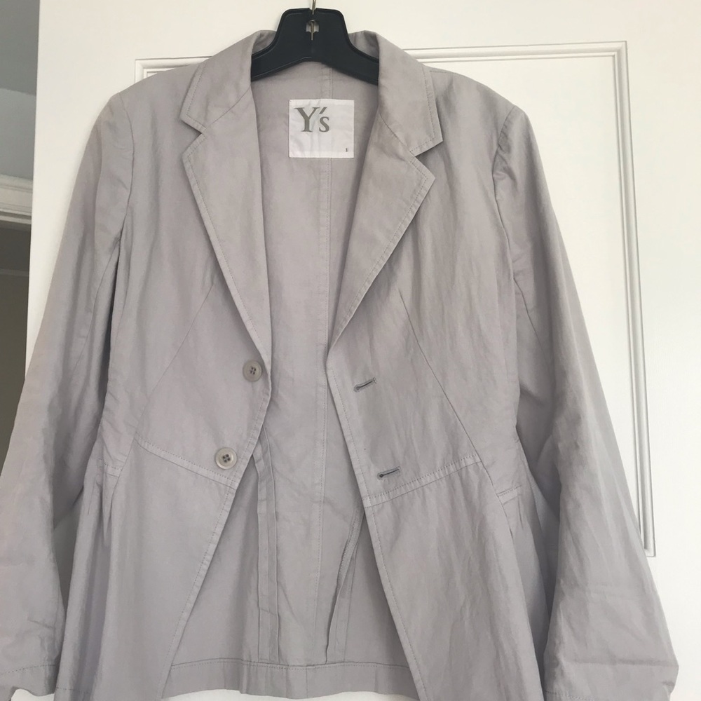 Dove grey cotton blazer from Yohji’s RTW line, Y’s